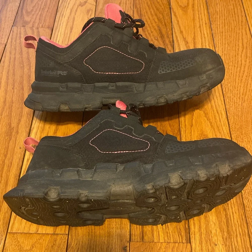 Women's Timberland PRO Powertrain EV Pink‎ Black Composite Toe Size 11W 11 Wide